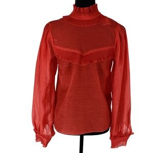 Forever 21 Women Red sheer red Blouse/Top